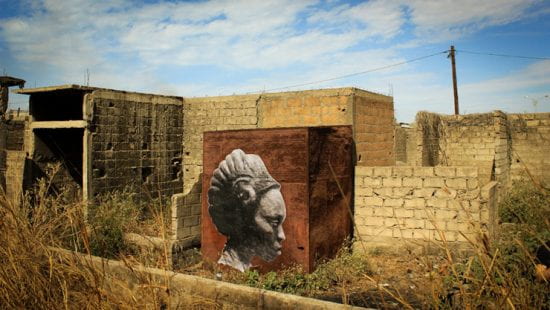 Murals depicting Amazons—fierce female fighters of the 19th-century kingdom of Dahomey—have appeared in a few cities south of Dakar, Senegal, as part of the “Amazone” series by French street artist YZ Yseult (photos ©YZ; www.brooklynstreetart .com/2015/01/14/yz-and-her-amazone-women-on-senegalese-walls).