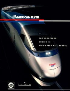 Overhead view of American Flyer train from Bombardier