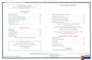 1972 Amtrak menu text