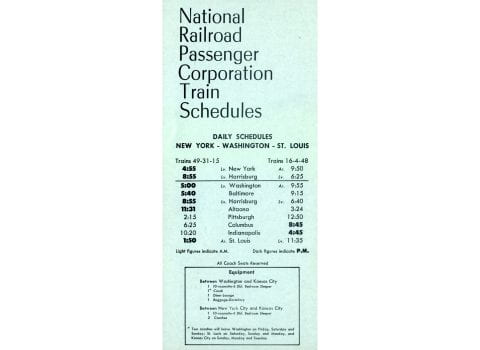 National Railroad Passenger Corporation Schedules May 1, 1971