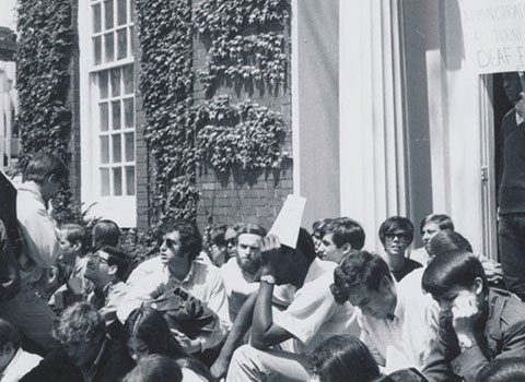 Northwestern University Students join in solidarity with members of For Members Only (FMO) and Afro-American Student Union (AASU), May 3, 1968