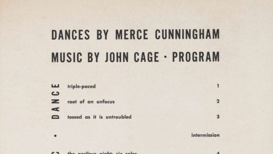 Cage and Cunningham program, Joint Recital, Studio Theater, New York City, 1944