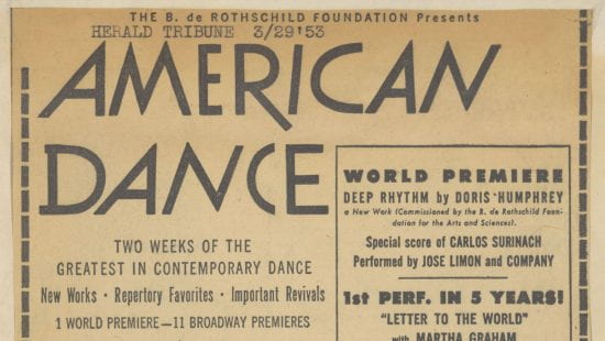 “American Dance” ad, New York Herald Tribune, 1953
