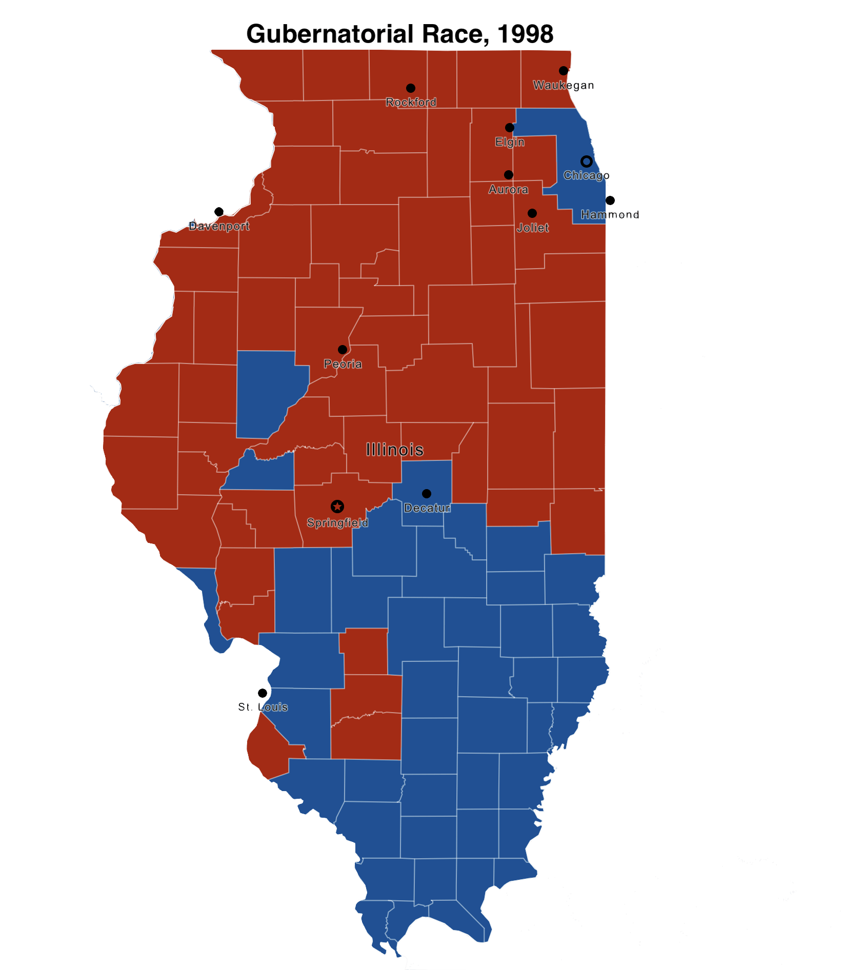 2016 Election Results By State Map Illinois Map