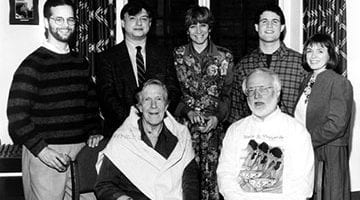 Photo of Don Roberts with John Cage and family