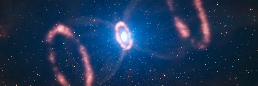 An artist’s impression of the rings around SN 1987A.