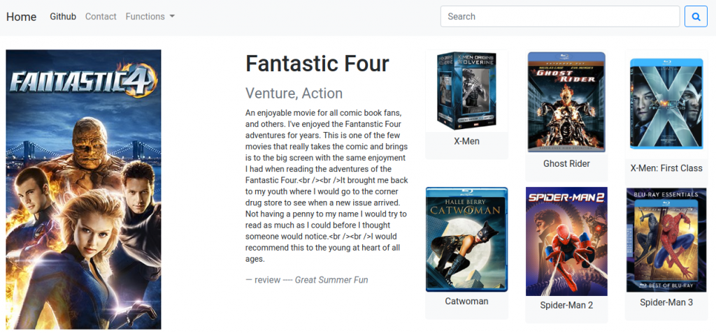 Fantastic Four boxset and movie description