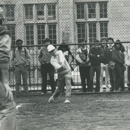 Ruder at the 1983 softball game