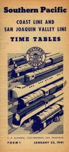 Southern Pacific 1941 Timetable