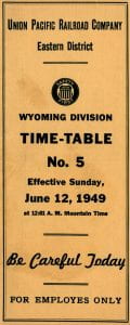 Union Pacific Employee Timetable, 1949