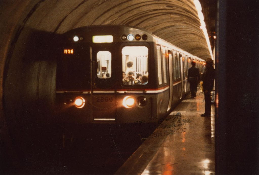 CTA Blue Line Subway at Dearborn & Washington, 1984.