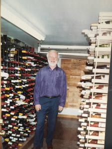 Don Roberts in his wine cellar