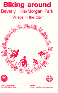 four cyclists biking around a circle