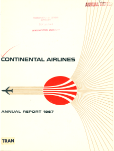 The continental airlines logo depicting a plane flying with it's jet stream in curving lines behind it