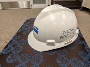 A construction helmet