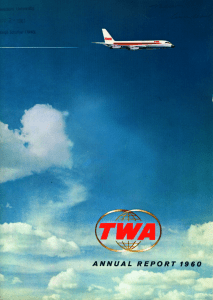Cover of report with picture of plane flying in the blue sky above clouds.