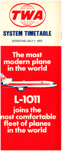 Plane on timetable cover