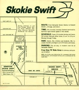 Skokie Swift map with logo at the top of the page.