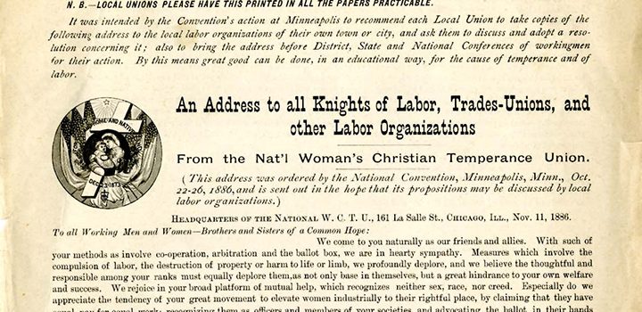 An Address to all Knights of Labor, Trades Unions, and other Labor Organizations, 1886. FWHA