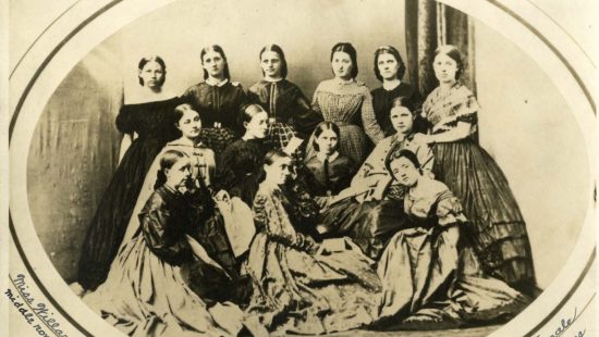 Willard and Her Students, Pittsburgh Female College, circa 1864. FWHA