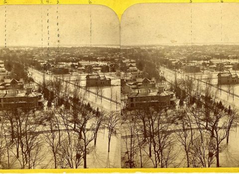 Evanston, Early 1870s, Looking South from University Hall