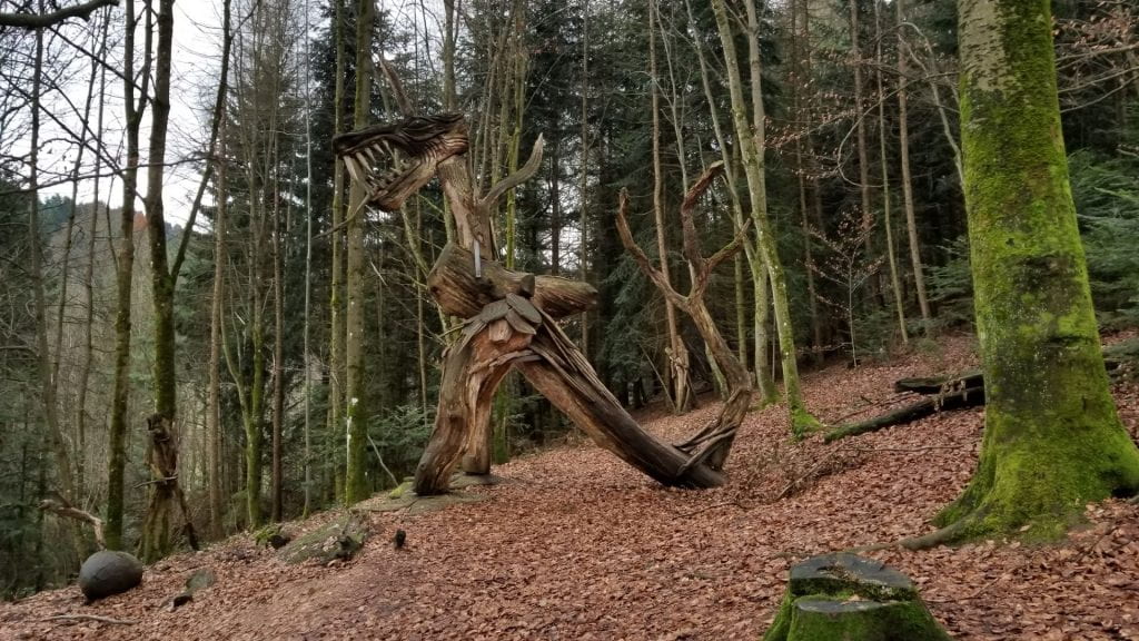 Exploring a sculpture path in a forest just outside of Freiburg.