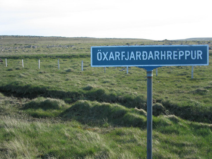 Signage, northeast Iceland.